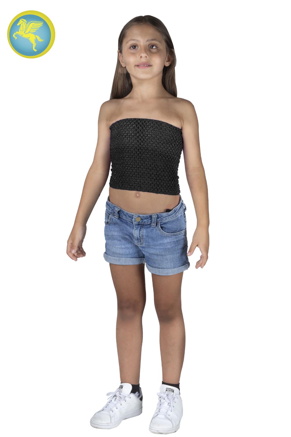 TOP ELASTICO TINTA UNITA NERO